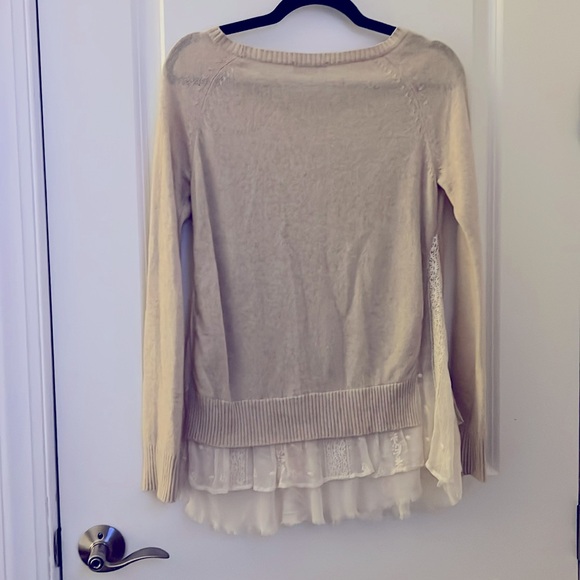 Maille Clu S cream, long sleeved sweater blouse. - Picture 2 of 5